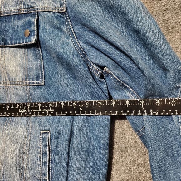 CXC Atelier Jean Jacket Mens L Blue Chore Barn Grunge Overall Style Y2K Retro - Picture 10 of 12
